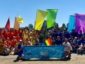 Rose City Pride Bands group photo from their Facebook